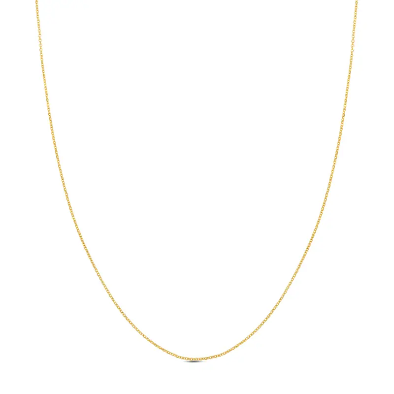 14k Yellow Gold Diamond Cut Cable Necklace