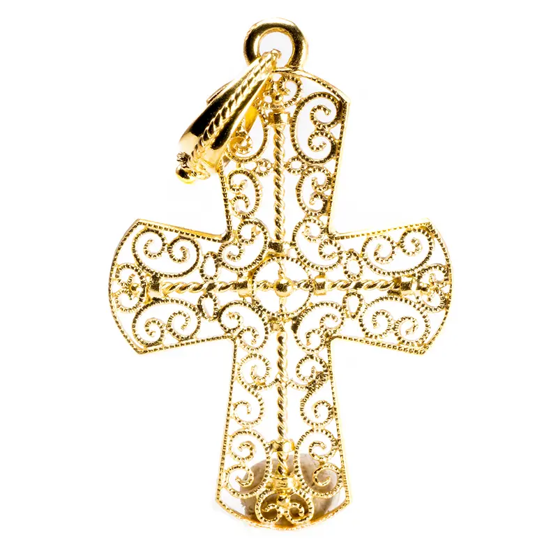 18 k Filigree Cross Pendant
