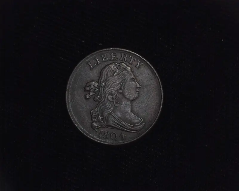 1804 Plain 4 stemless Draped Bust Half Cent XF - US Coin
