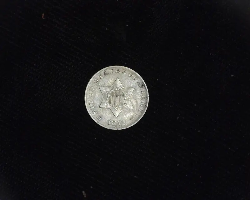 1852 Three Cent Silver Unc Flat Strike - US Coin