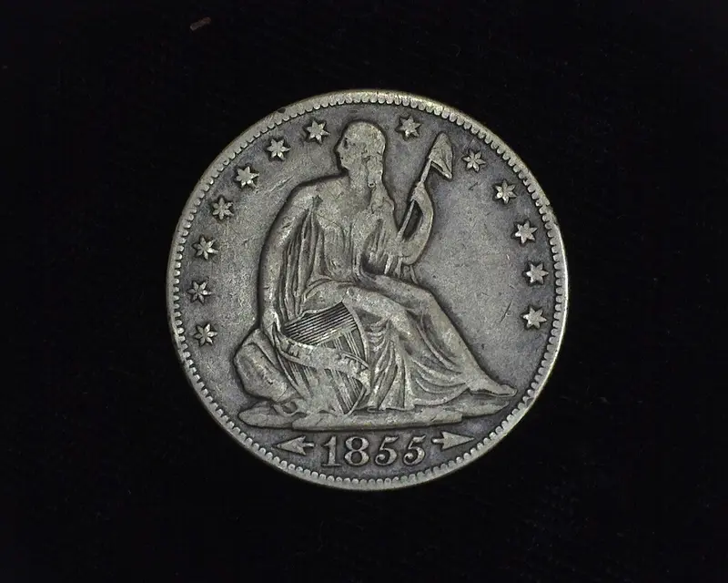 1855 Arrows O Liberty Seated Half Dollar F - US Coin