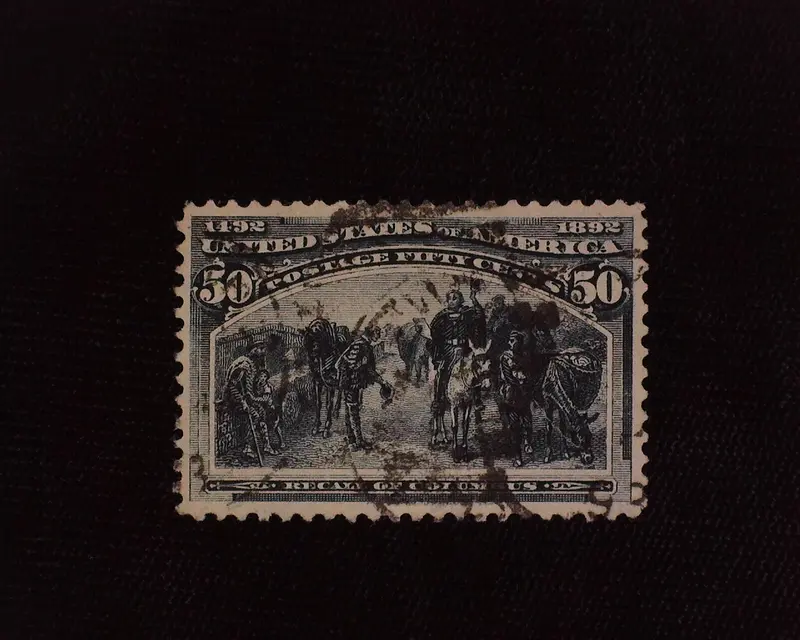 #240 50c Columbian Deep rich color. XF Used - US Stamp