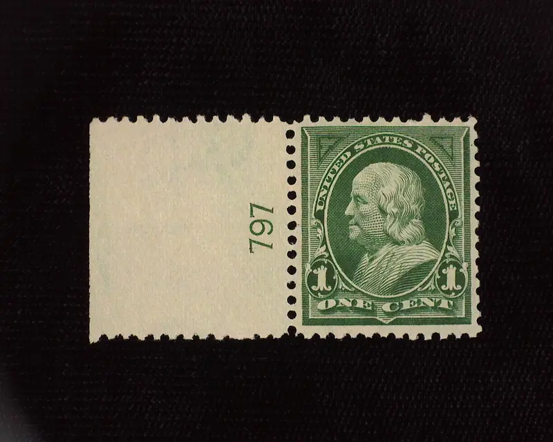 #279 Mint Choice. Plate number single. Vf/Xf NH US Stamp