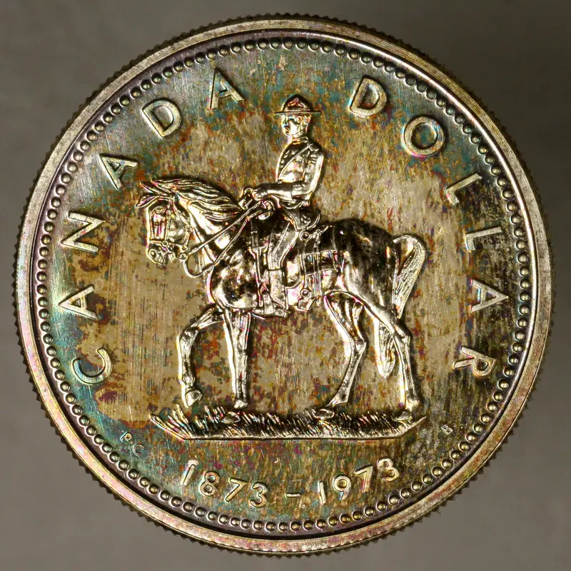 Canada 1973 Silver Dollar $ Beautifully Toned Reverse
