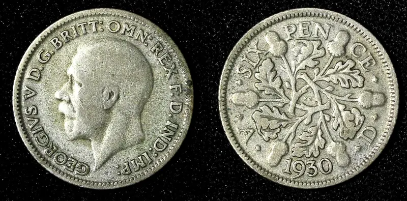 Great Britain George V Silver 1930 6 Pence KM# 832 (28 469)