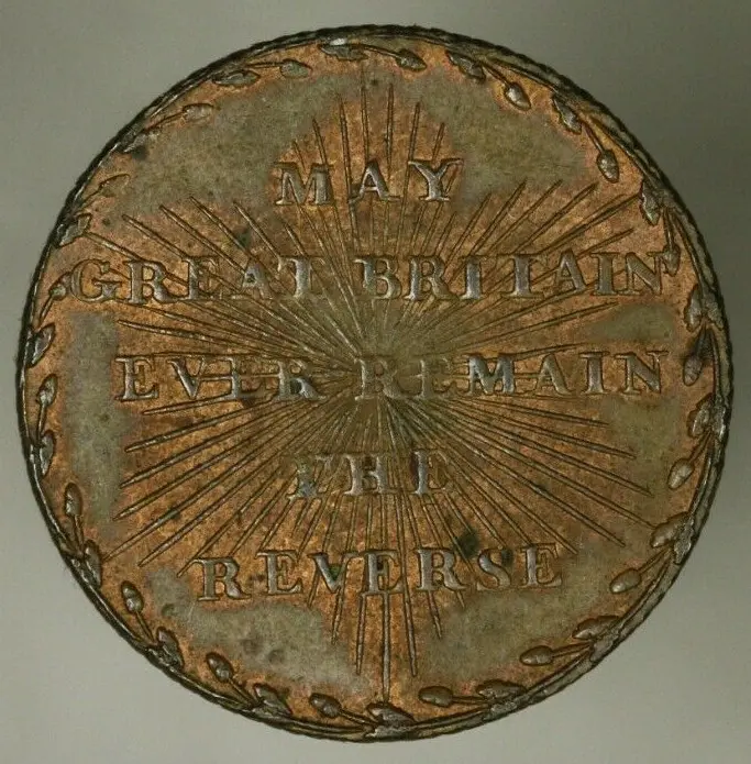 Great Britain Middlesex 1/2 Penny Political Token 1794 Map of France  UNC  A2470