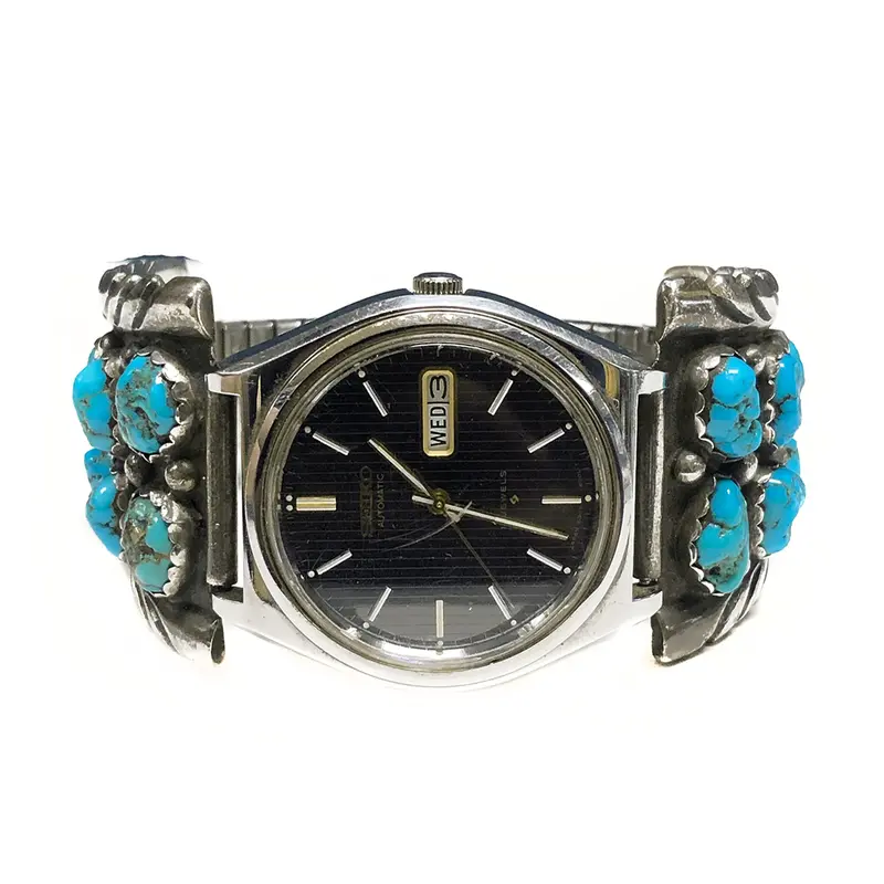 Native American Silver & Turquoise Watch Band