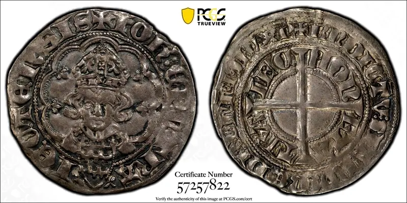NETHERLANDS Neth-Utrecht Jan van Arkel Silver 1342 Groot  PCGS AU55 TOP GRADED
