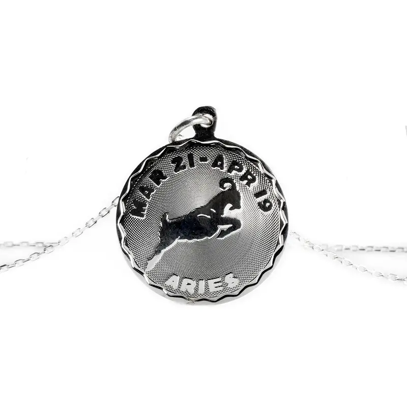 Silver Aires Zodiac Necklace
