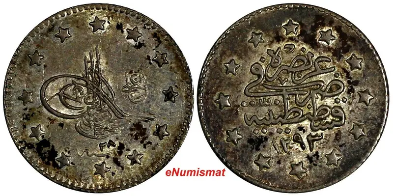 Turkey  Abdul Hamid II Silver AH1293//28 (1903) Kurush KM# 735 (18 160)
